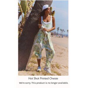 Free People Hot Shot Printed Onesie in Camo Floral Sage Combo 💚